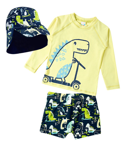 Conjunto Praia Infantil Com Boné Dino Sport Marinho Tip Top