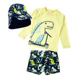 Conjunto Praia Infantil Com Boné Dino Sport Marinho Tip Top