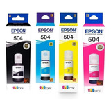 Tinta Epson T504 Original Pack X4 Botellas L,4150/4160/6161