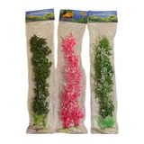 Pack X 6 Plantas Artificiales Adorno Acuario 40 Cm 