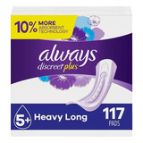 Always Discreet Incontinence Pads, Heavy Long (117 Ct.)