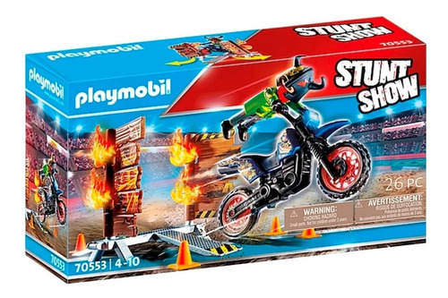 Playmobil 70553 Stuntshow Moto Con Muro