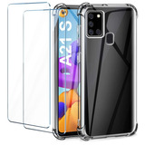 Funda Transparente Antishock Para Samsung A21s + Templado 9h