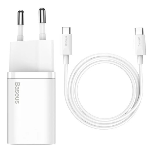 Carregador Rápido Usb-c Baseus Qc Pd 3.0 25w + Cabo Usb-c 1m