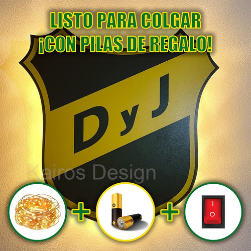 Regalo Original Escudo Led Todos Los Clubes Futbol Con Pilas