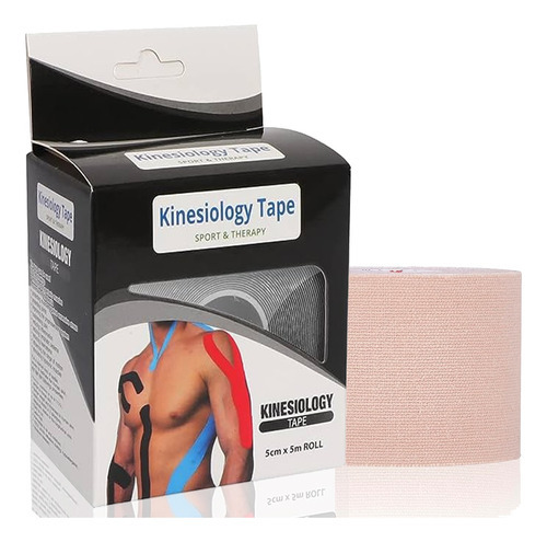 Kinesio Fita Adesiva Bandagem Elastica Sport Para Dor Lesao Cor Nude