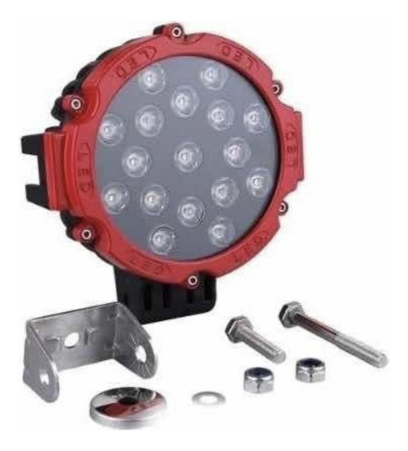 1 Faro Proyector Redondo 150mts 17leds 51w 3700lm 12/24v