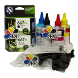 Cartuchos Hp 667xl Negro Y Color Originales + Kit De Recarga