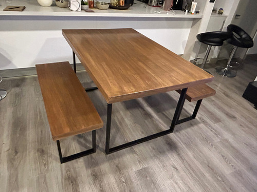 Juego De Mesa De Comedor De Estilo Industrial Con 2 Asientos