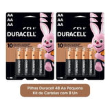 48 Duracell Pilhas Aa Pequena 6 Cartelas C/8 Atacado