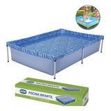 Piscina Estrutural Retangular Mor 1000 Litros Azul Infantil