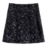 Falda Short Dama Elegante Ajustable Lentejuelas Brillantes 1