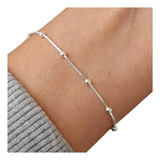 Pulsera Clapton Con Bolitas Plata 925 Italiana Garantia