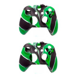 2 Fundas Silicon Camuflaje Verde Control Xbox One Y 4 Grips