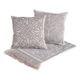 Kit 5 Peças Peseira Pezeira Decorativa Grécia Jacquard King