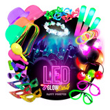 Combo Cotillon Led Luminoso 50 Personas - Led+fluo+neon