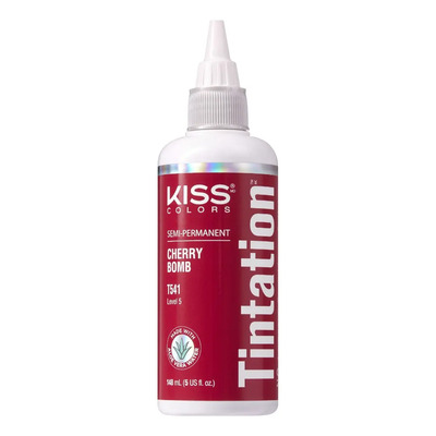 Tinte Semi Permanente Color Rojo Intenso Bomba De Cereza Kiss Sin Amoniaco, Peróxido ni Sulfatos, Adicionado con aloe vera | Envío gratis