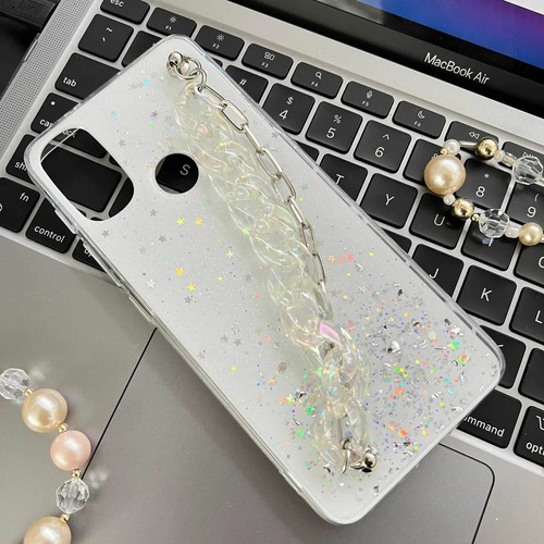 Funda Tpu Brillito Con Cadena Para Motorola Moto E40 E20