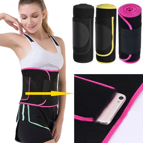 Faja Deportiva Tip Sauna Moldeadora Con Bolsillo Adelgazante