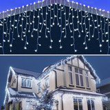 Serie Navideña Cascada 500 Leds 10 Metros Exterior Blanco 