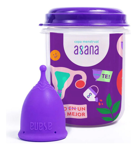 Copa Menstrual + Vaso Esterilizador + Bolsita Stickers Asana