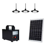 Kit Solar Portátil Panel Lx 720 Usb 3 Focos Luz Emergencia