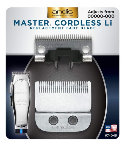 Andis Master Cordless Li Replacement Fade Blade, Carbon Stee