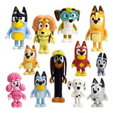 12pcs Bluey Familia Y Amigos Figura Modelo Juguete Regalo