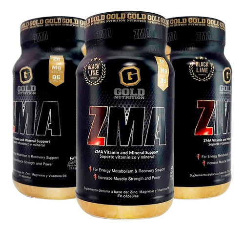 Zma Gold Nutrition Precursor De Testosterona Pack X 3