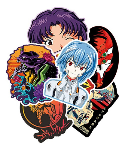 Pack Stickers Vinilo Evangelion Anime