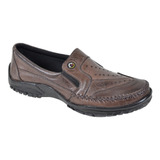 Sapatilha Mocassim Masculina - Couro Legítimo - 4002 - Café