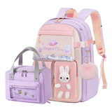 Mochila Kawai Para Niñas, Con Forma De Conejito, Con Bolsa D