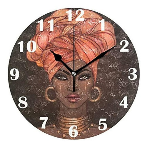 Reloj De Pared Para Mujer Africana Americana Sin Marcar