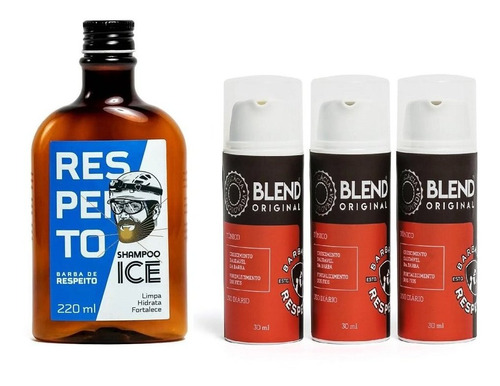 Kit Crescimento De Barba - 3 Blend + Shampoo Ice