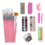 Set De Manicure Kit  Pincel Juego Herramientas Lima,uñas