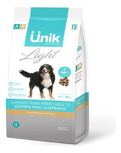 Unik Light Control Peso Perro Adul Mediano Grand Castrado 3k