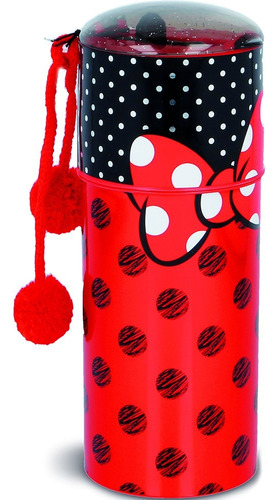 Vaso Botella Infantil Pico Deportivo Y Tapa Minnie Mouse Lic Color Rojo Con Negro
