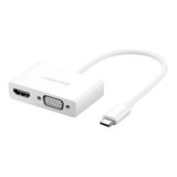 Adaptador Ugreen Mm123 Usb Tipoc P Hdmi E Vga Branco