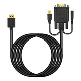 Riipoo Hdmi To Vga, 6.5ft Hdmi To Vga Cable With Audio 3.5mm