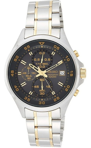 Reloj Seiko Hombre Sks631p1 Cronógrafo Wr 100m Color De La Malla Plateado/dorado Color Del Bisel Plateado Color Del Fondo Gris Oscuro