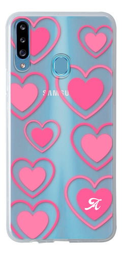 Funda Para Galaxy Para Mujer Corazones Con Tu Letra Inicial