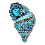 Broches Prendedor Pin Concha Azul Diamantes Imitación Mujer 