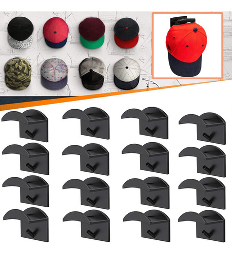 Gancho Organizador De Gorras Para Pared, 16 Uds.