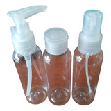 Kit Juego Botellas Plasticas Viaje Vacias Set X3 Shampoo Etc