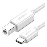 Ugreen Cabo Impressora Usb C P/usb B Macho 1.5m Branco