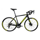 Bicicleta Aro 700 Rino Kalibur Speed Aluminio 2x9v Disco Cor Preto/amarelo Tamanho Do Quadro 50 Cm