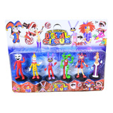 Muñeco Circus Digital  Pomni Decoracion Con Base X6 Figuras