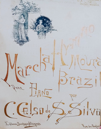 Marcha Hymno Moura Brasil Partitura Antiga De 1896 Farmácia 