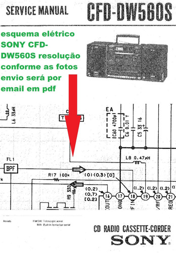Esquema Radio Sony Cfdw560 Cfd W560  Em Pdf Alta Resolução