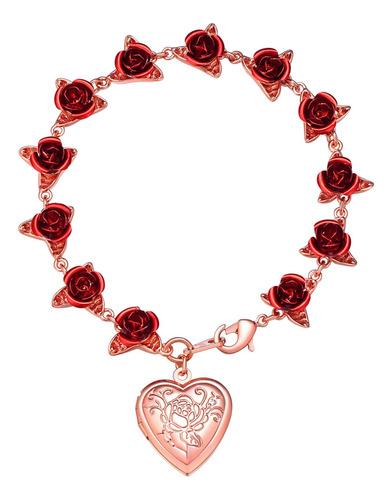 U7 Pulsera De Docenas De Rosas Para Mujeres Y Niñas, Cadena 